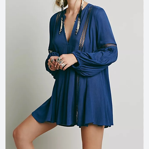 Free People Tops - Free People babydoll crochet inset swing tunic